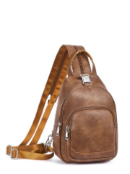 Convertible Sling Backpack Purse Crossbody Bag for Travel PU Leather Daypack main image 7